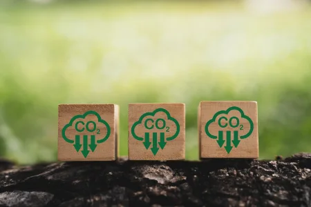 Icono de reduccion de co2 para disminuir la huella de carbono de co2
